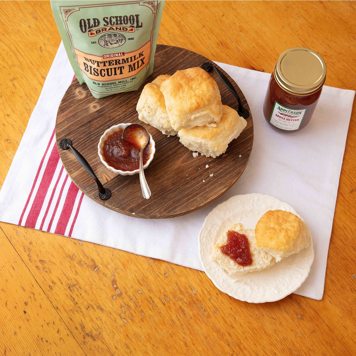 Apple butter on a biscuit