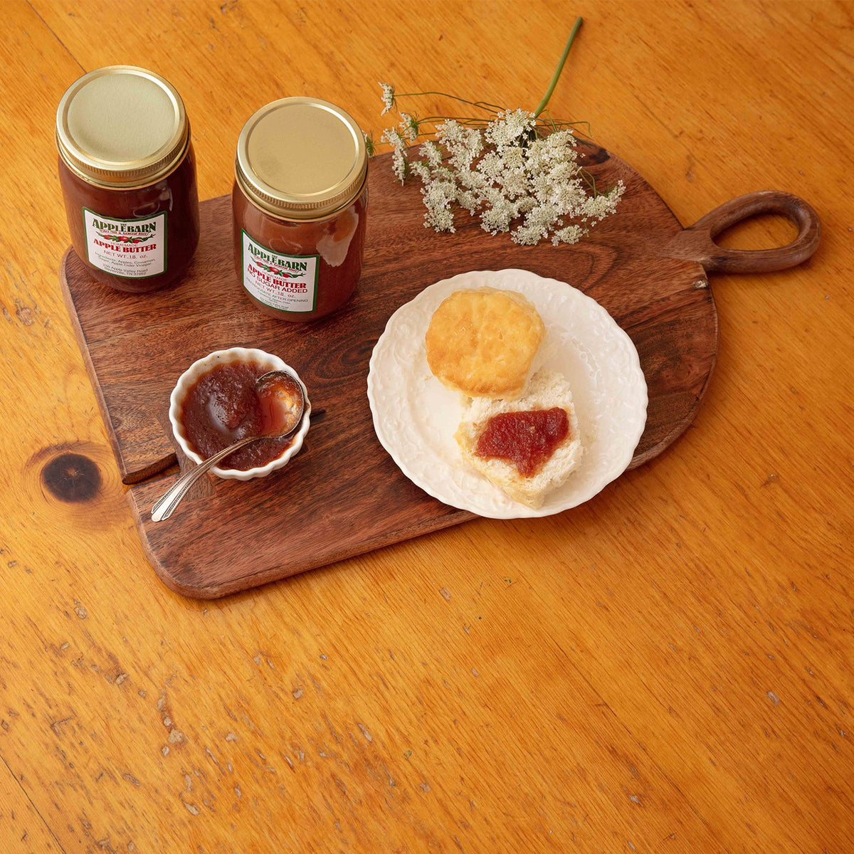 Apple butter on a biscuit