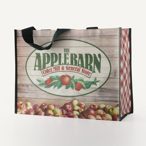 Tote with Apple Barn logo