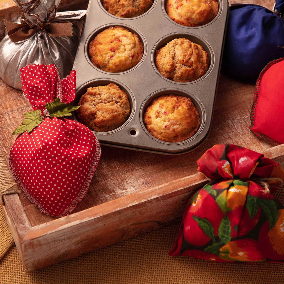 Baked apple butter bread muffins