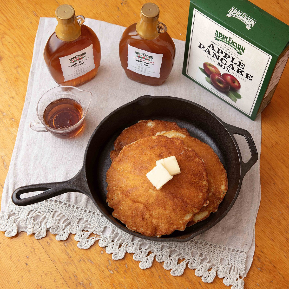 No sugar apple butter syrup on apple pancakes
