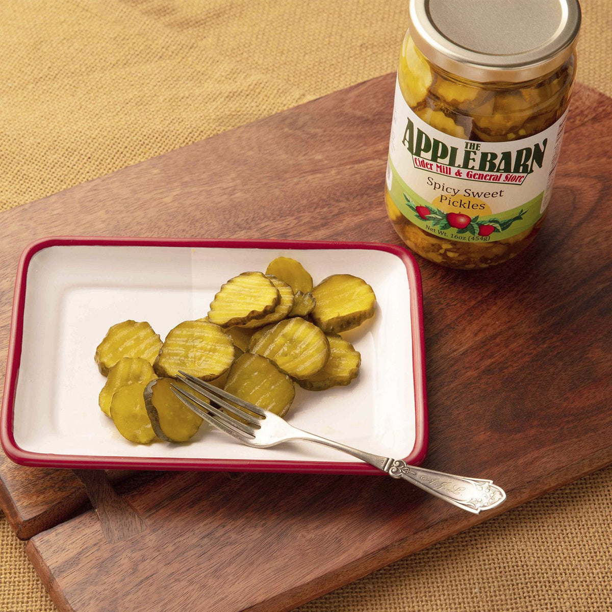 Pickles on plate