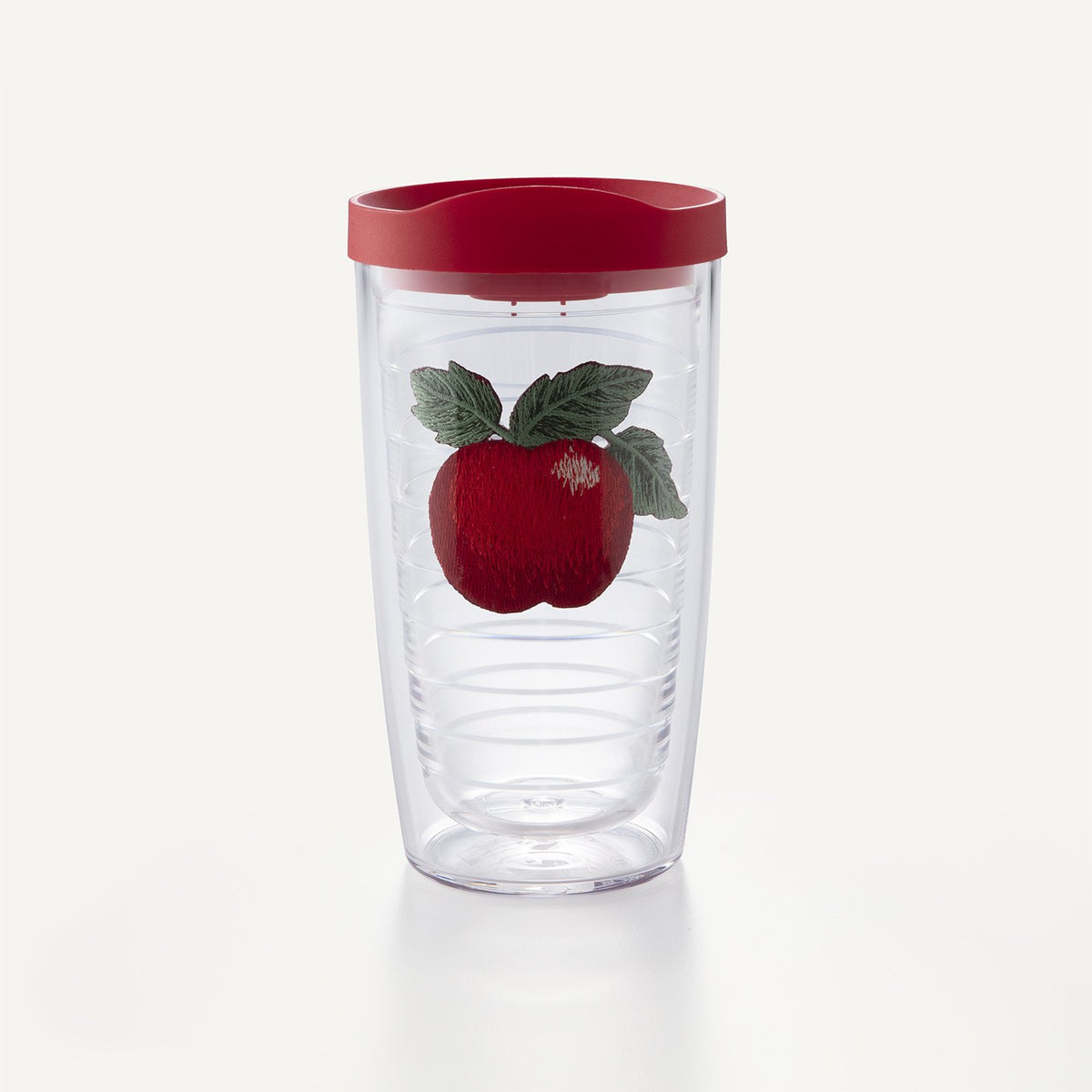 Tervis tumbler with red apple printed on it